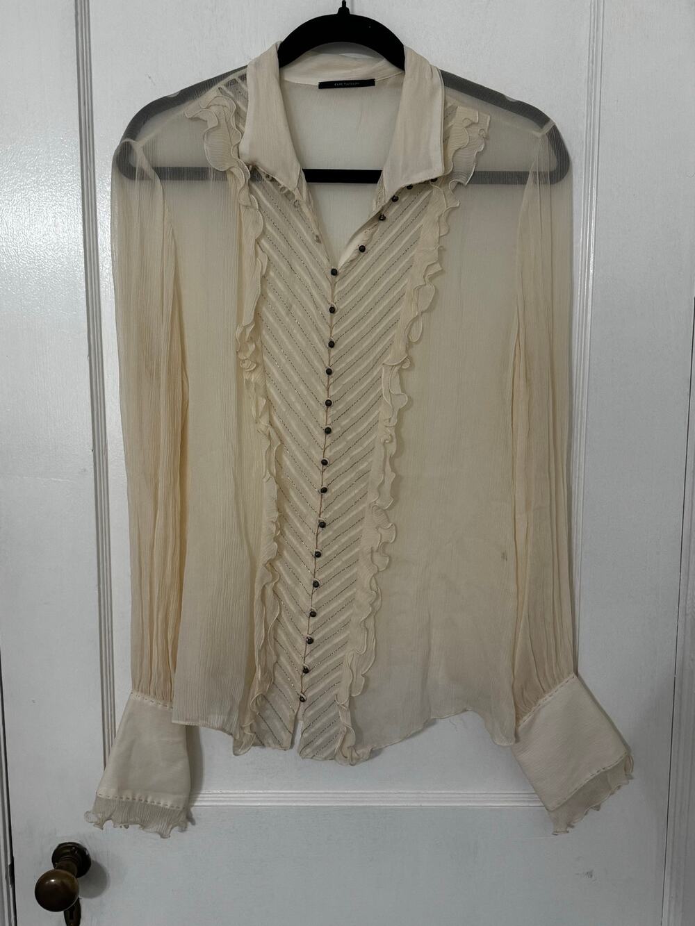 Elie Tahari Silk Ruffle Blouse